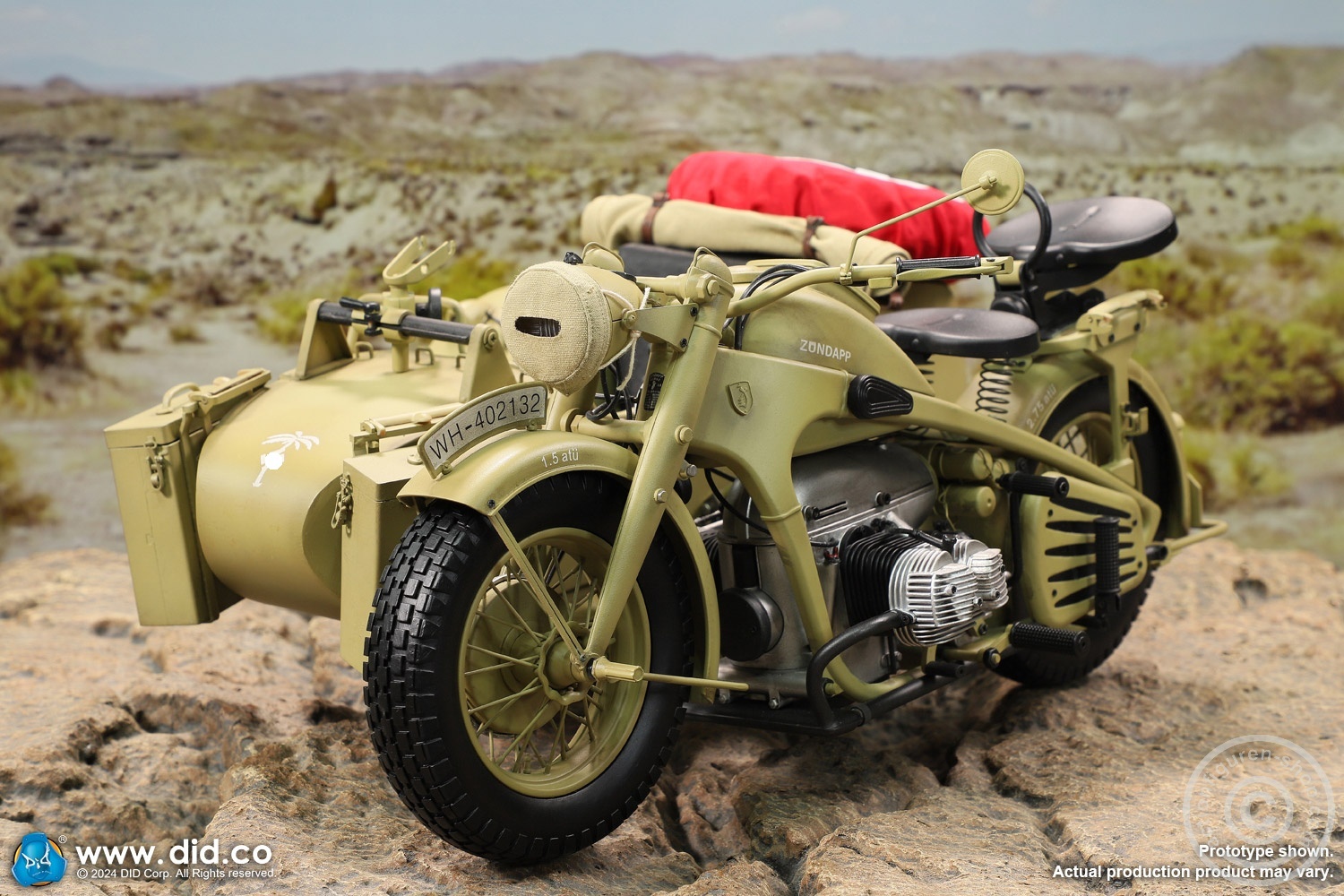 German Zündapp KS 750 Motorcycle with sidecar (Sand) - in 1/6 scale