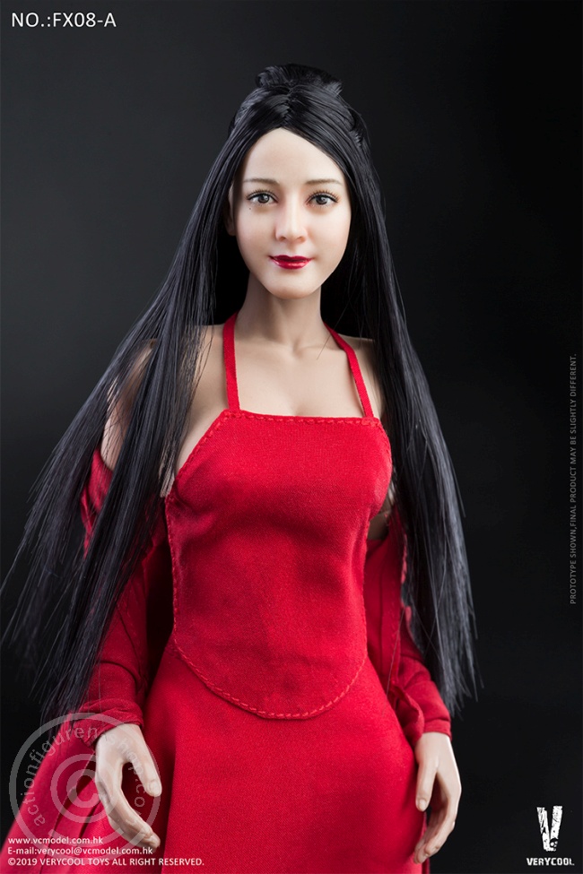 Female Body with Head - black Hair in antique Style