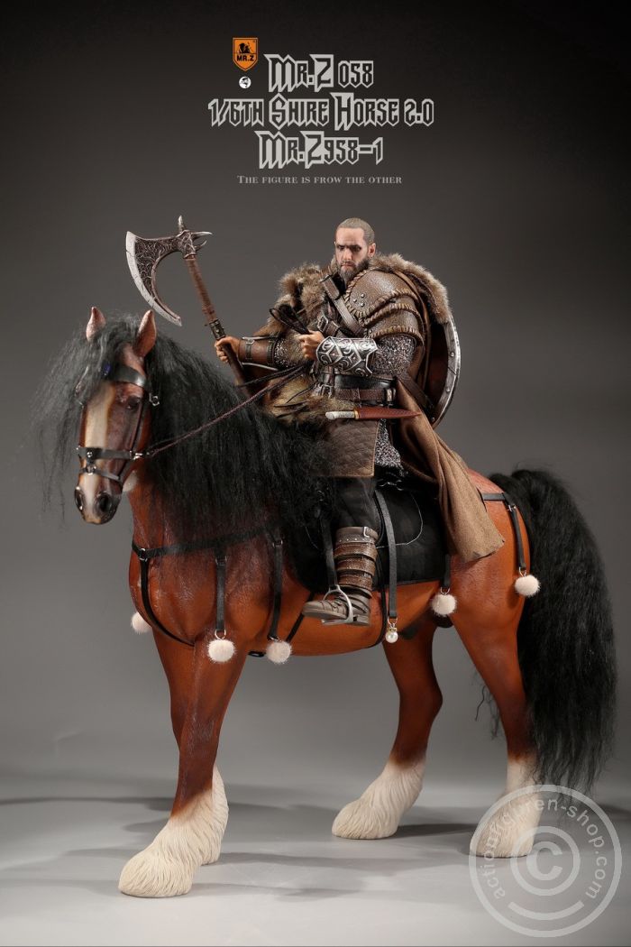 MRZ058-1-13 Shire Horse w/ Harness - brown