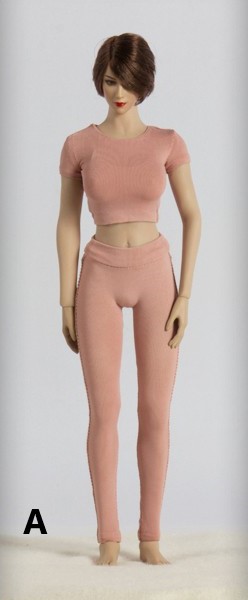 Yoga Suit Set /w round neck - Apricot Pink