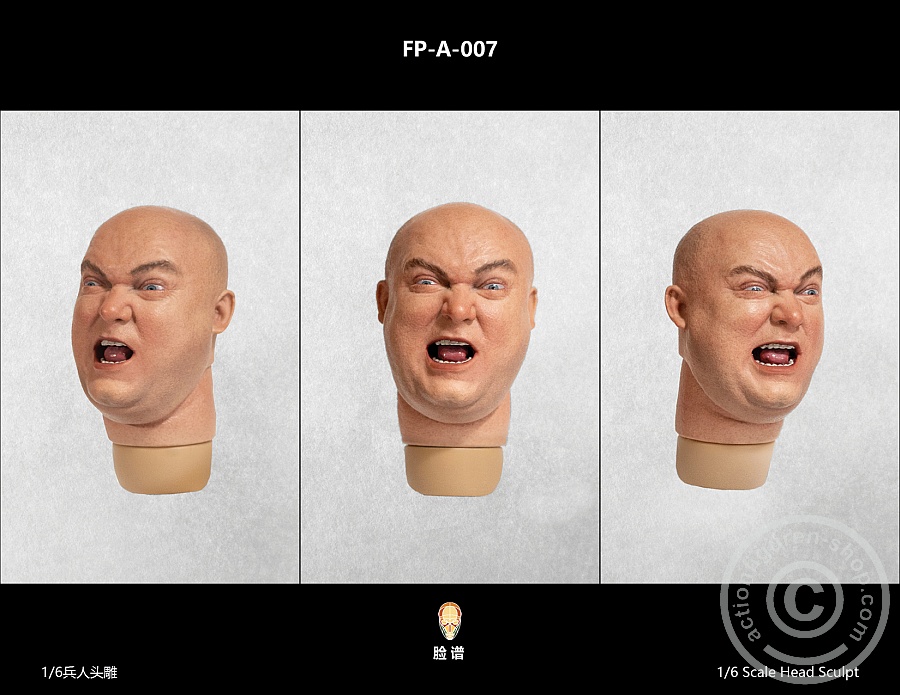 Head - male - white - fat - grinning - shouting Head - male - white - fat - grinning - shouting