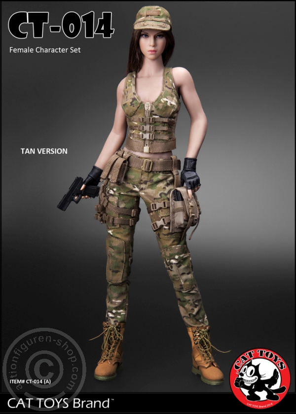 Female Military Character Set - Tan