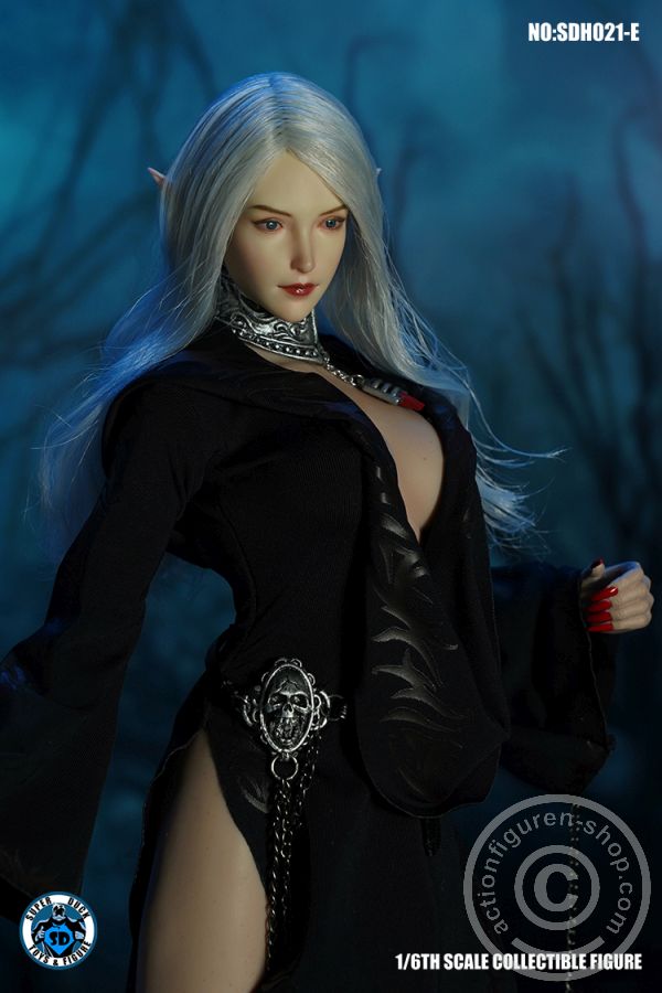 Female Head w/ detachable Elf-Ears - white long Hair