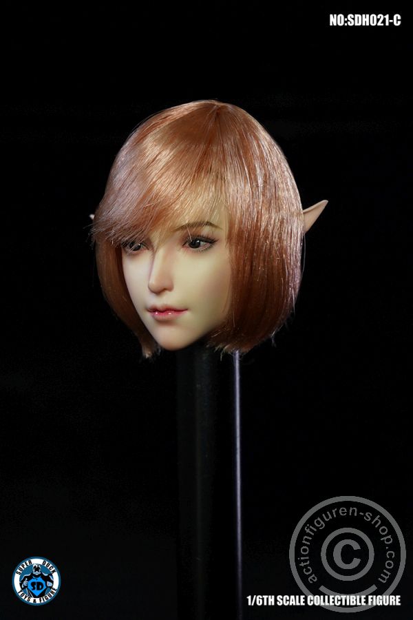 SDH021C-02 Female Head w/ detachable Elf-Ears - blond short Hair