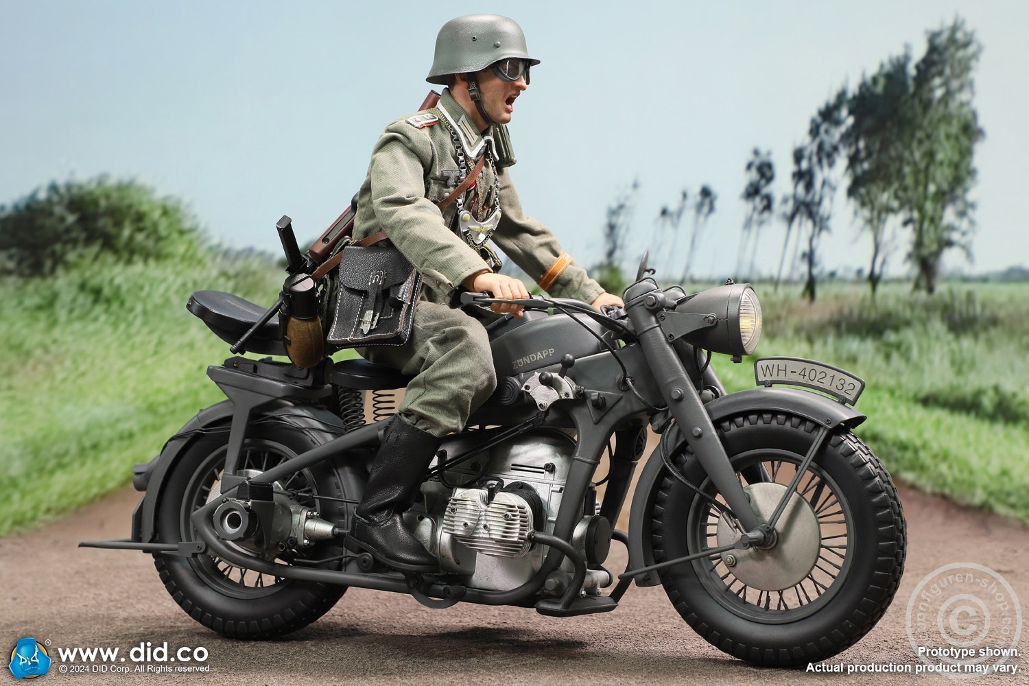 German Zündapp KS 750 Motorcycle with sidecar (Grey) - in 1/6 scale
