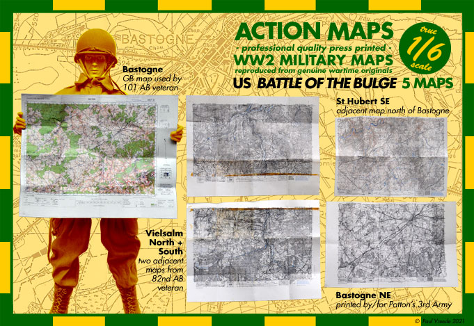 5 Karten - US - Ardennen (Battle of the Bulge)