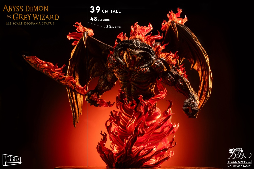 Grey Wizard vs Abyss Demon Figure Statue - in 1/12 scale