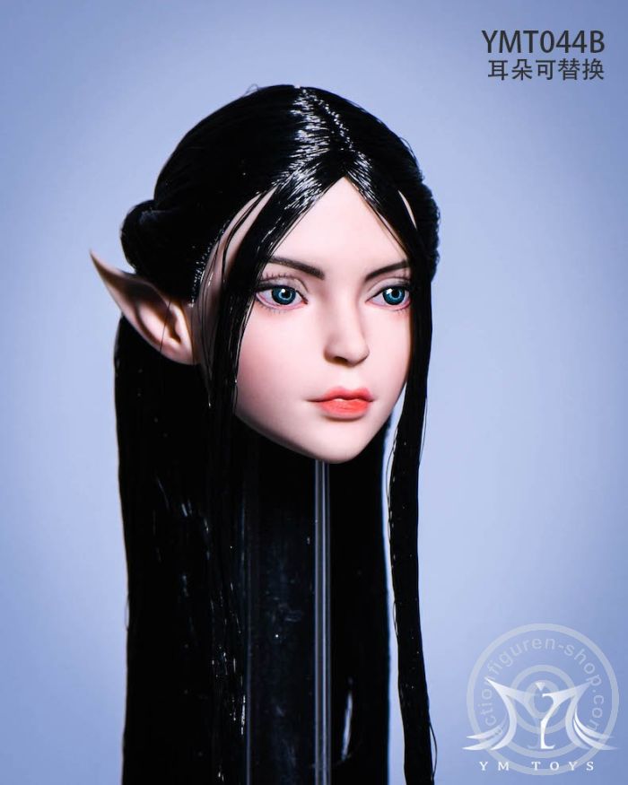 Elf 2.0 Head - black Hair - 2 pairs of ears