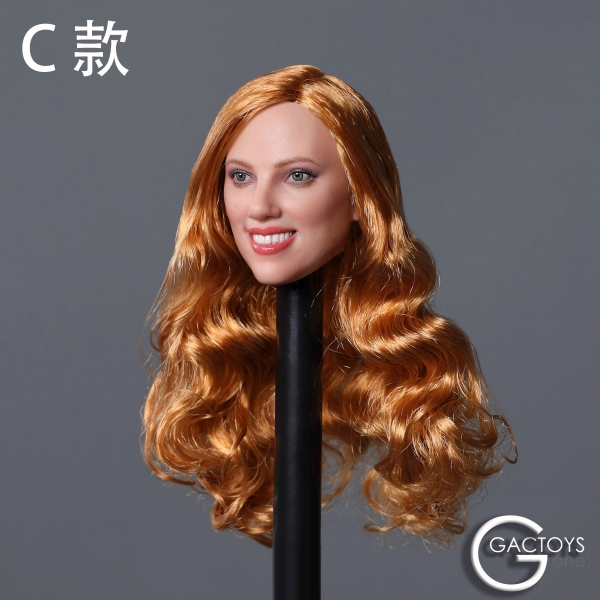 Female Head long curly gold-blond Hair