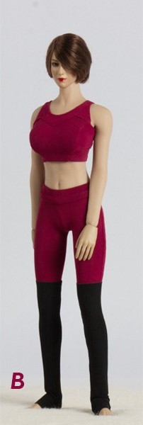 Contrast Yoga Suit Set - Deep Red