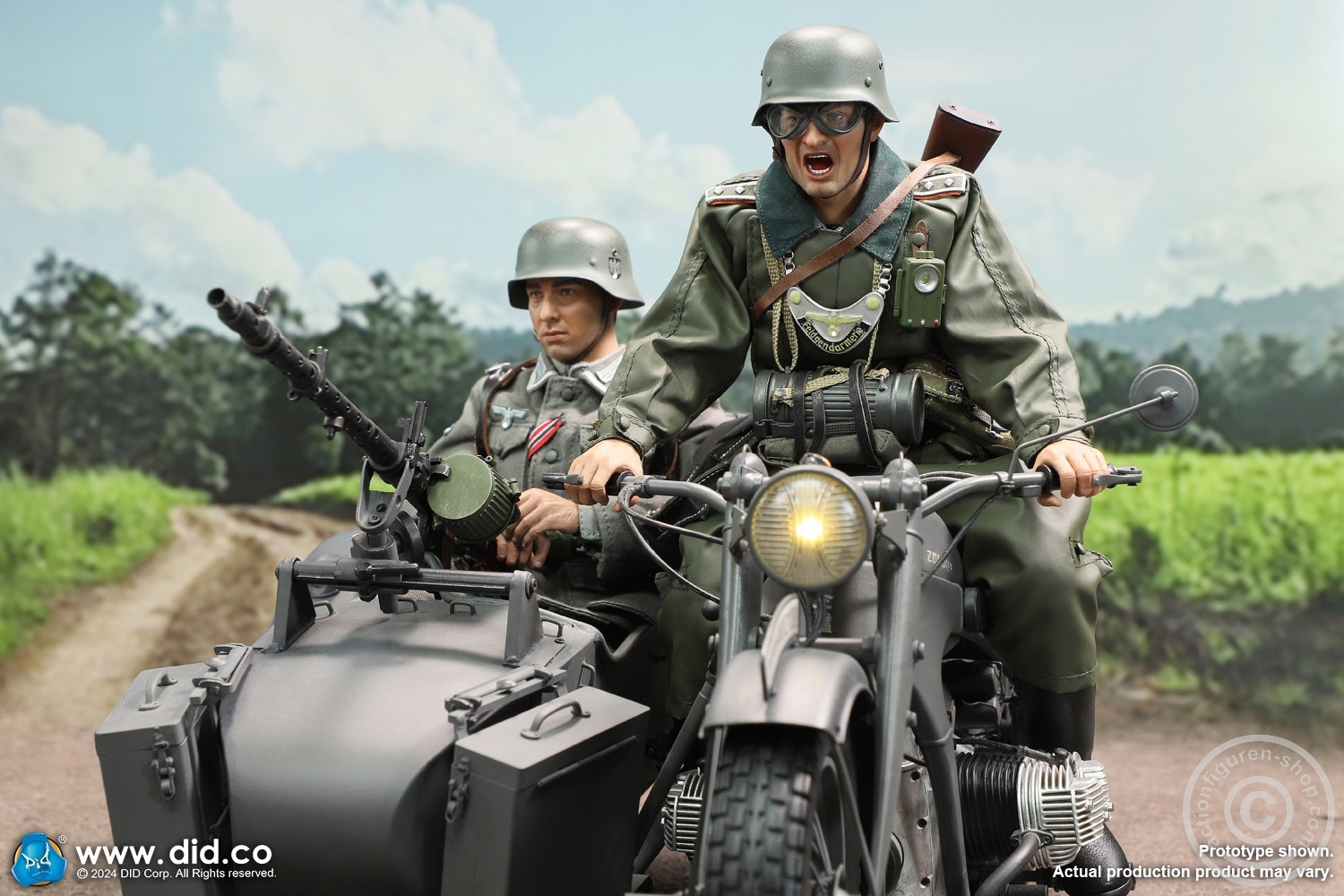 German Zündapp KS 750 Motorcycle with sidecar (Grey) - in 1/6 scale