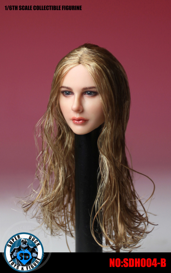 Female Head - long curly brown Hair