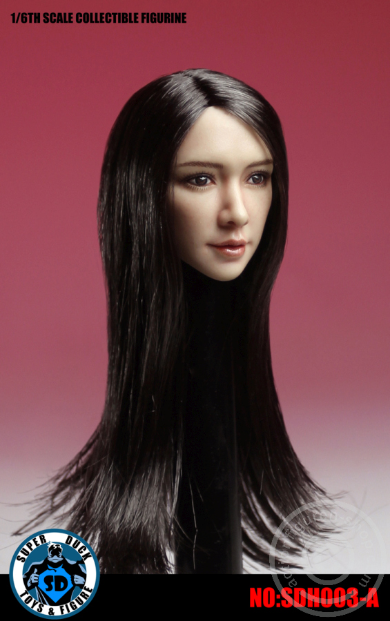 Female Head - long black Hair