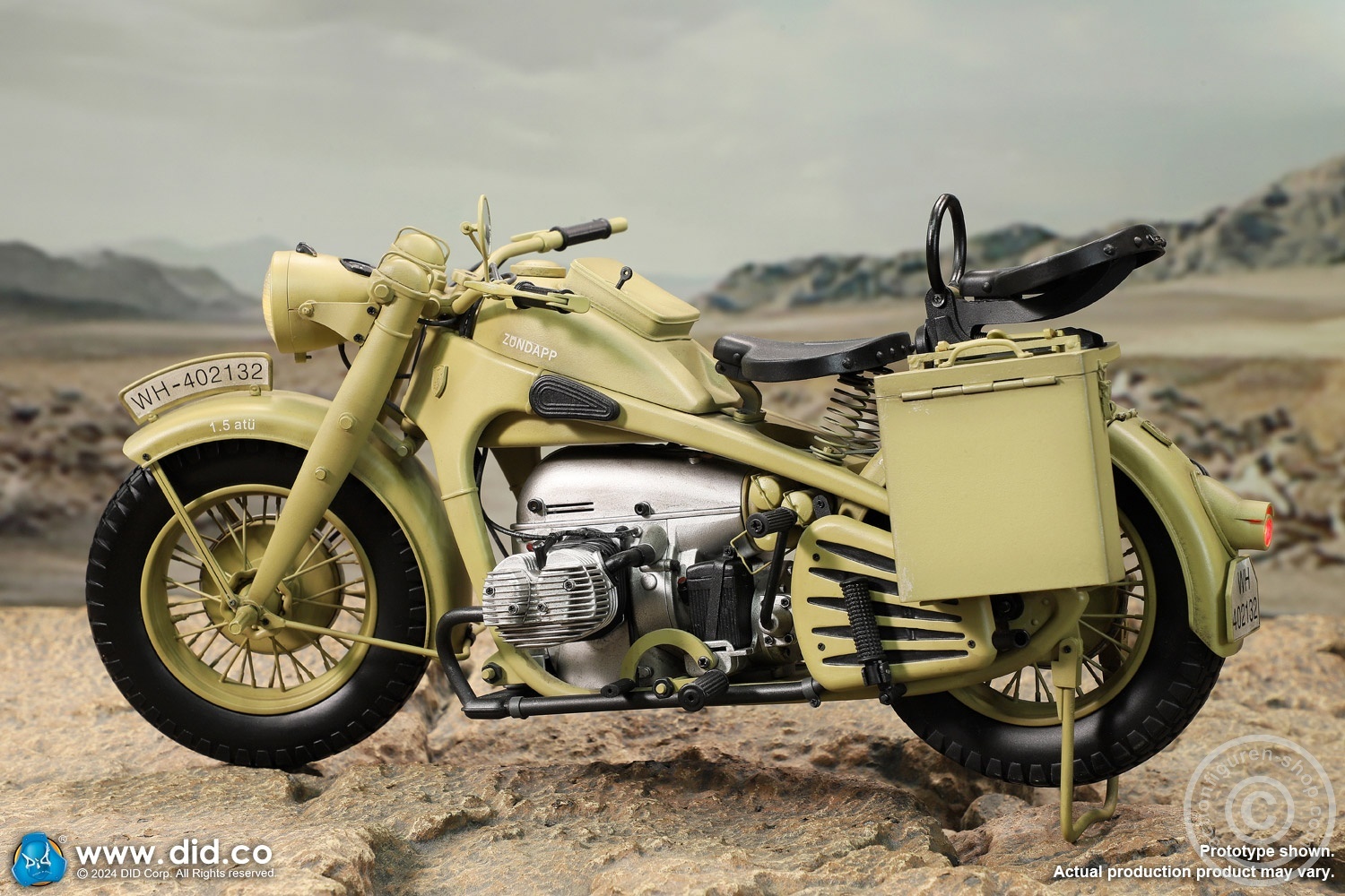 German Zündapp KS 750 Motorcycle with sidecar (Sand) - in 1/6 scale