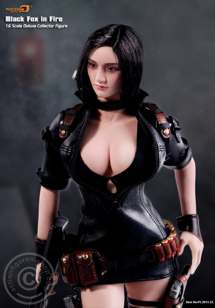 Black Fox in Fire - Soft Skin Figure