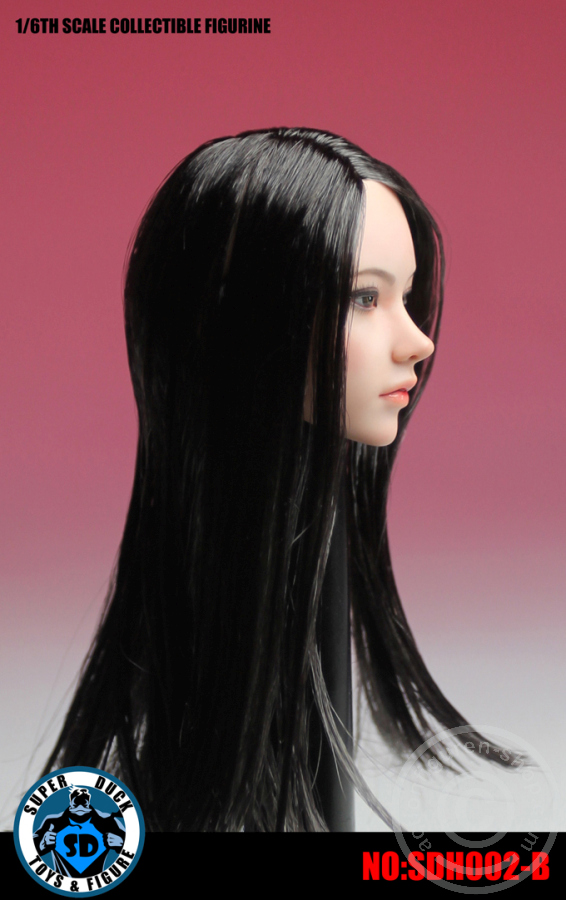 Female Head - black long Hair