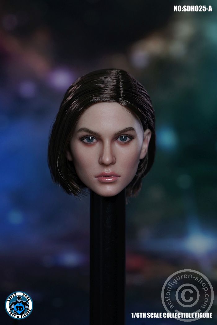 Female Head - short dark-brown Hair