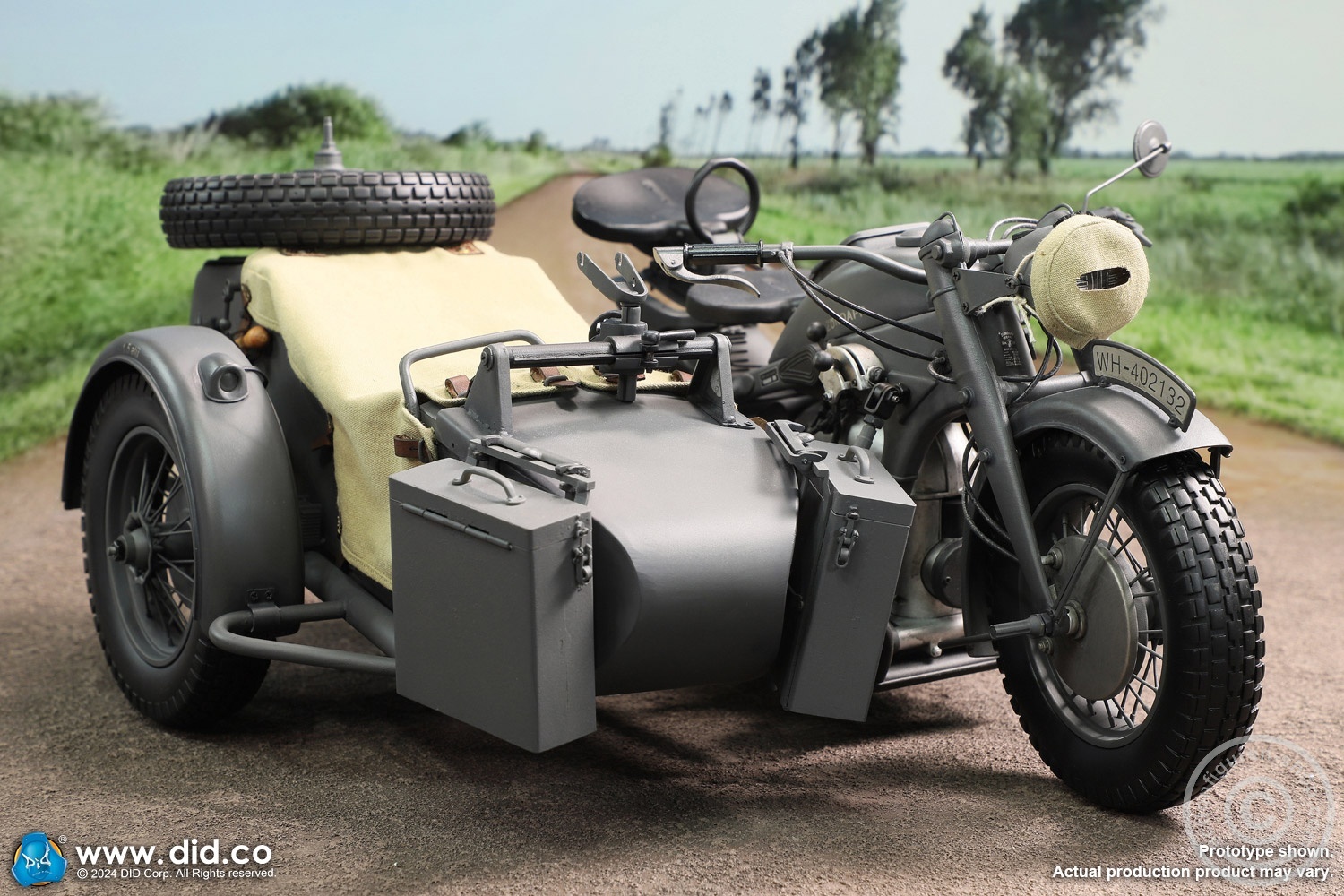 German Zündapp KS 750 Motorcycle with sidecar (Grey) - in 1/6 scale