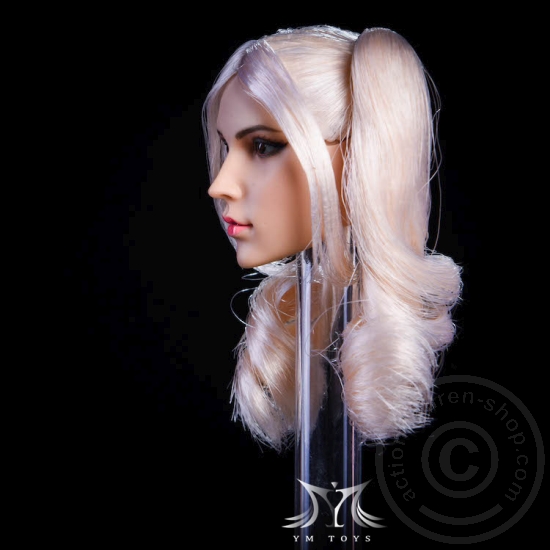 Kopf - blonde Haare mit 2 Zöpfen