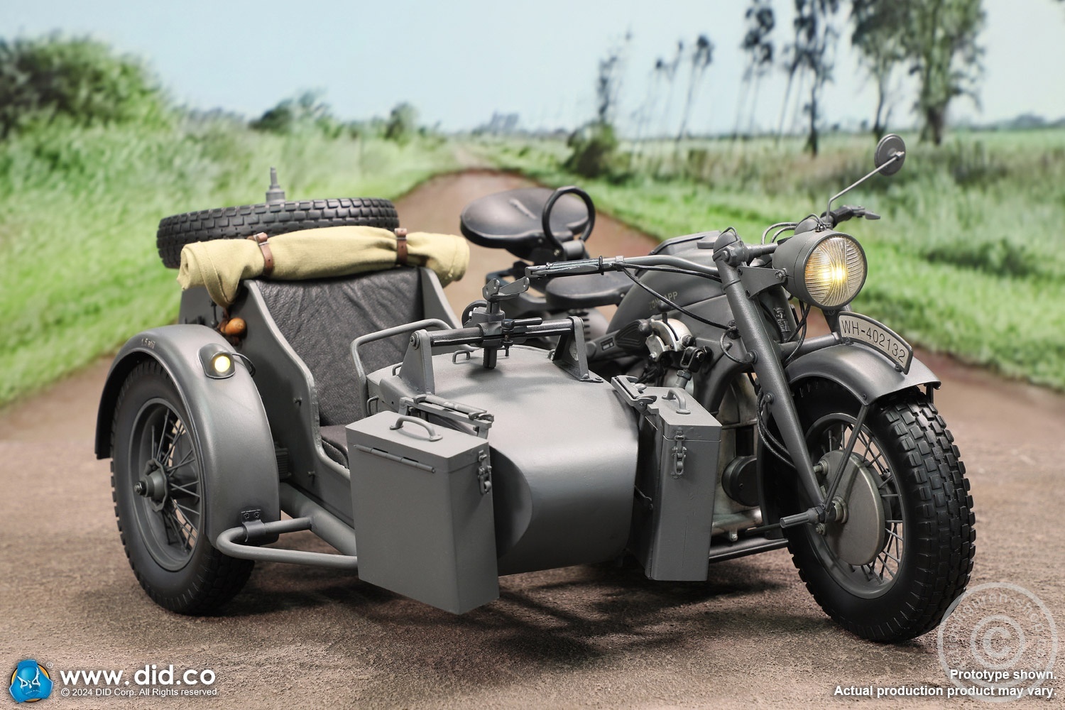 German Zündapp KS 750 Motorcycle with sidecar (Grey) - in 1/6 scale