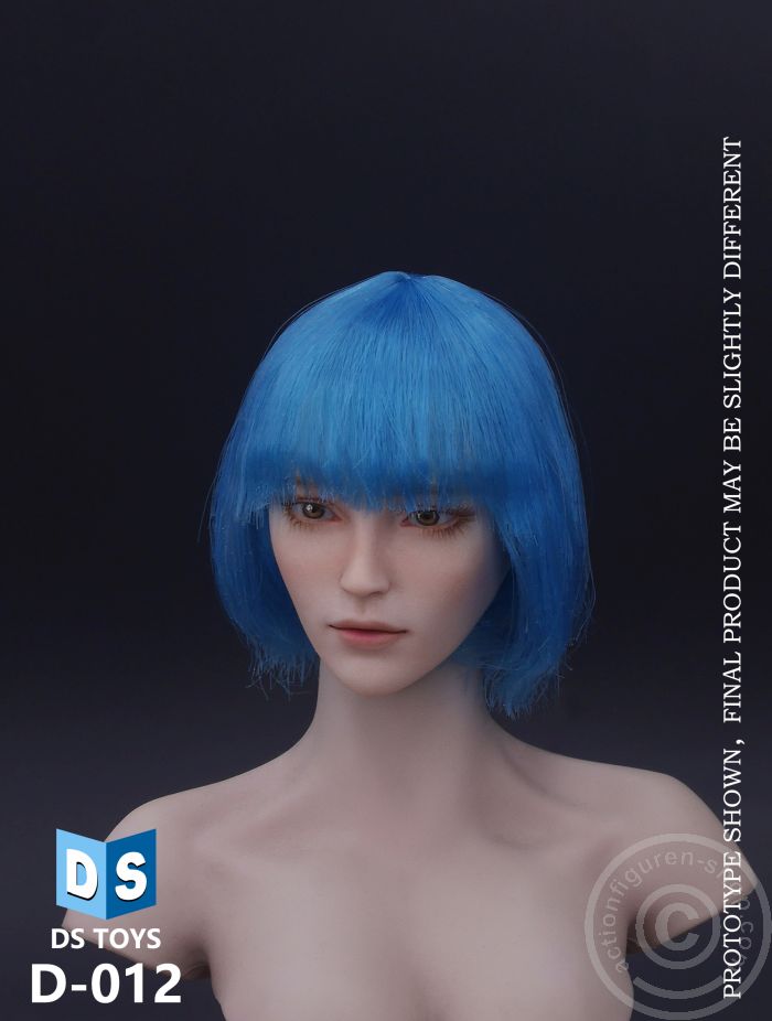 Female Head - short - blue Hair