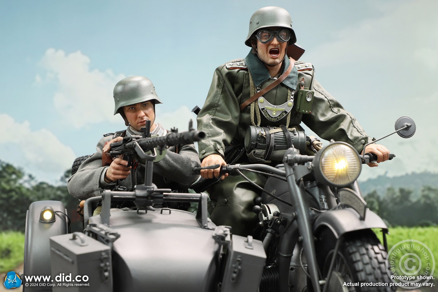 German Zündapp KS 750 Motorcycle with sidecar (Grey) - in 1/6 scale