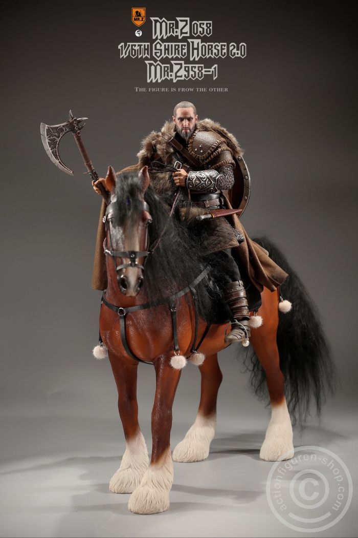 MRZ058-1-11 Shire Horse w/ Harness - brown