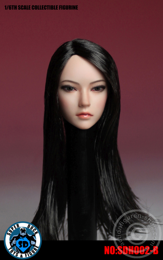 Female Head - black long Hair
