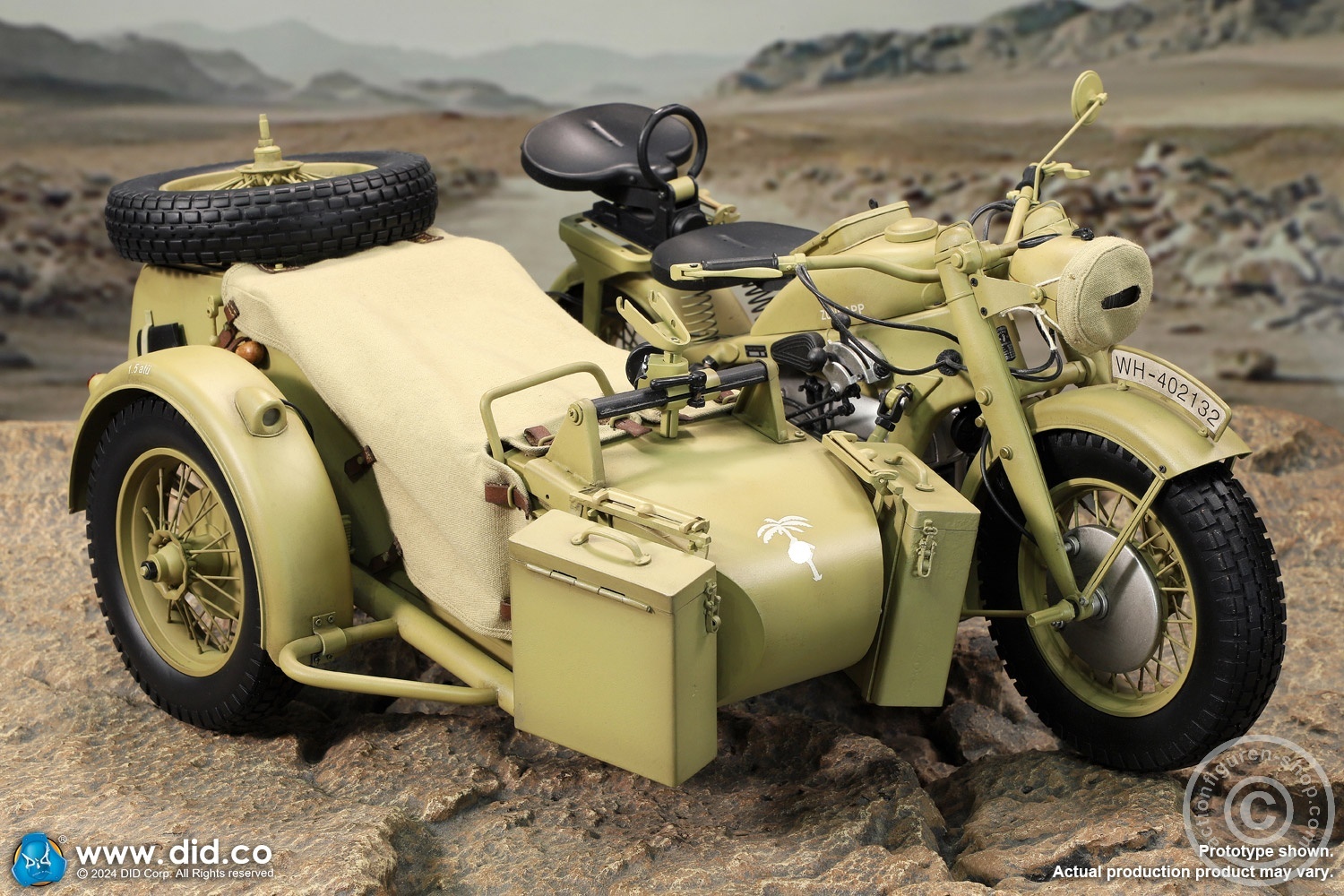 German Zündapp KS 750 Motorcycle with sidecar (Sand) - in 1/6 scale