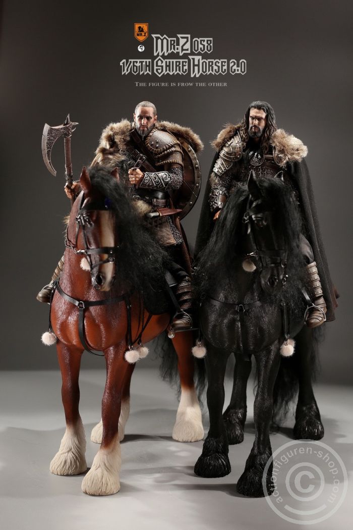 MRZ058-1-15 Shire Horse w/ Harness - brown