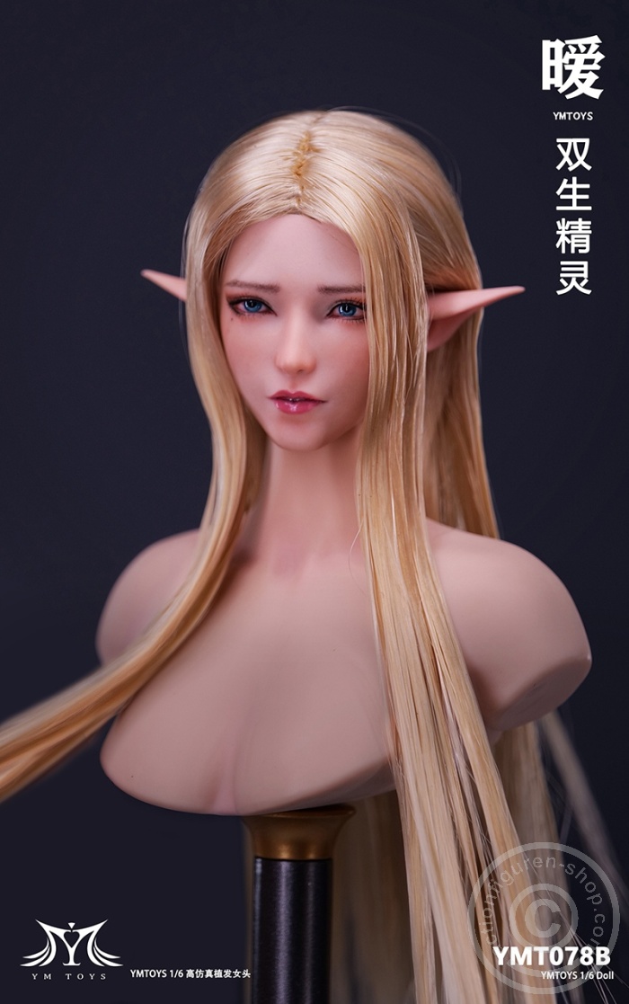 Elf Girl - Head - long blond Hair - 2 pairs of ears