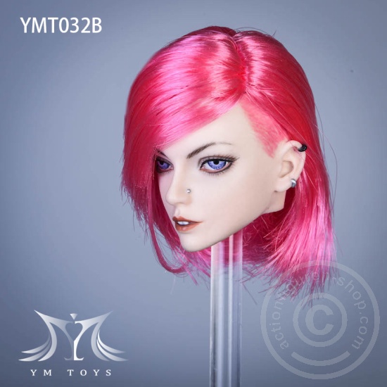 Head - pink Hair - w/ Piercings