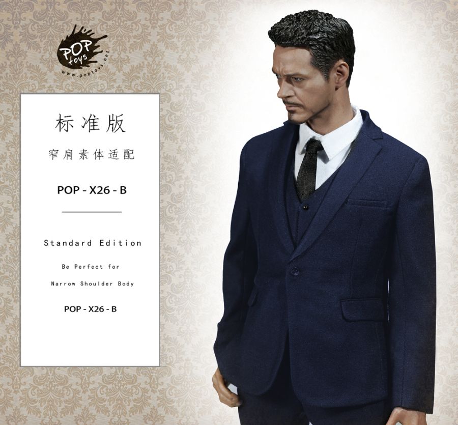 PTx26B-02 Men's 3-piece Suit Set - blau