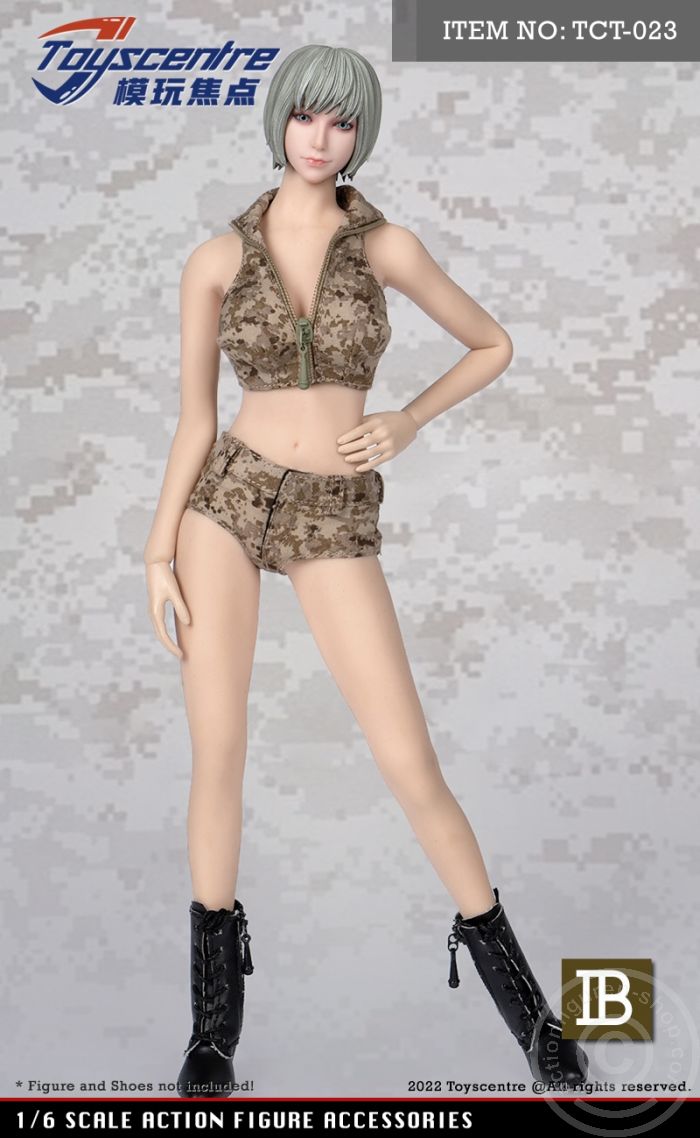 Female Camouflage Shorts Set - AOR1 Camo