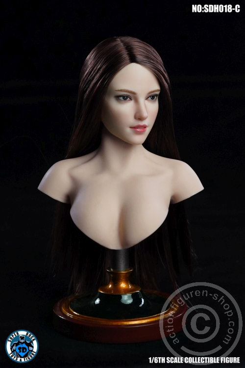 Female Head - brown long Hair