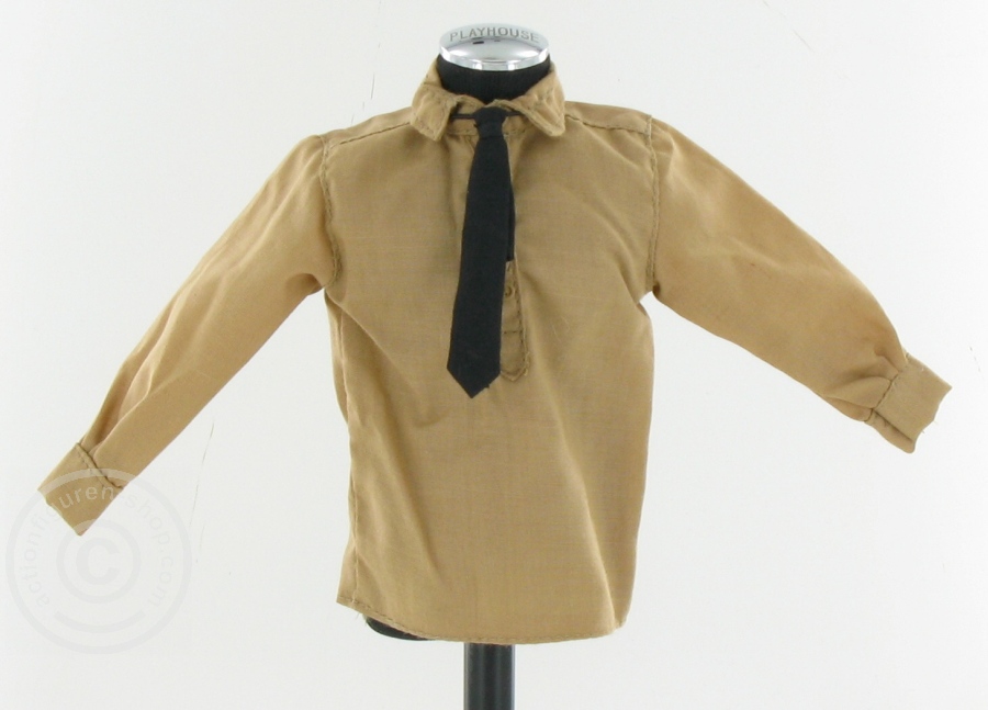 Hemd - braun - mit schwarzer Krawatte