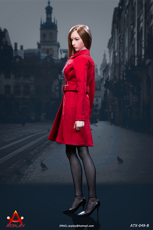 Female Trench Coat Suit - red