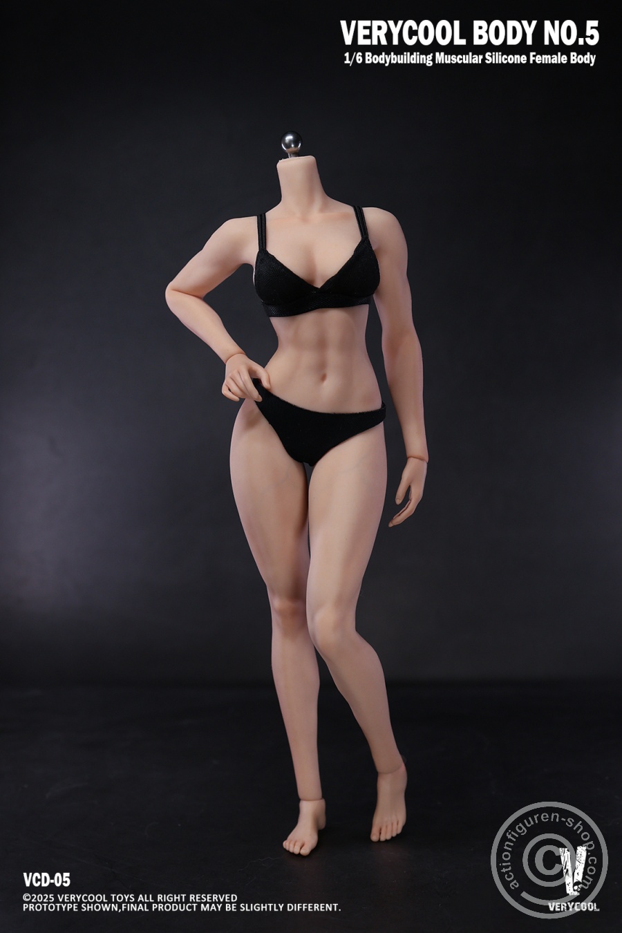 Silicone Female Body with a Bodybuilding Muscular Physique - in 1/6 scale