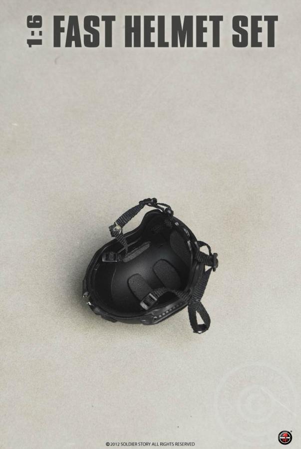 SSt058-3-02 FAST Helmet, High Cut (XP) Helmet w/ Skeleton shroud - Black