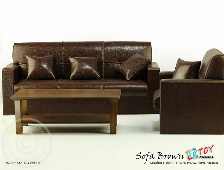 TITSF1-4-08 3er Sofa - schwarz - für 1:6 Figuren
