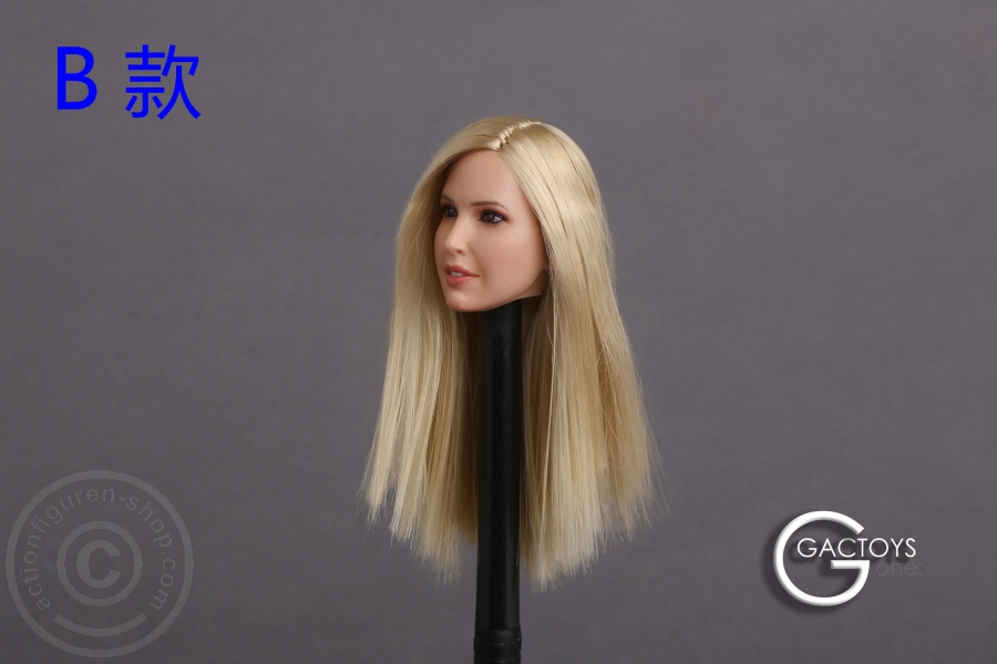 Female Head - blond long straight hair
