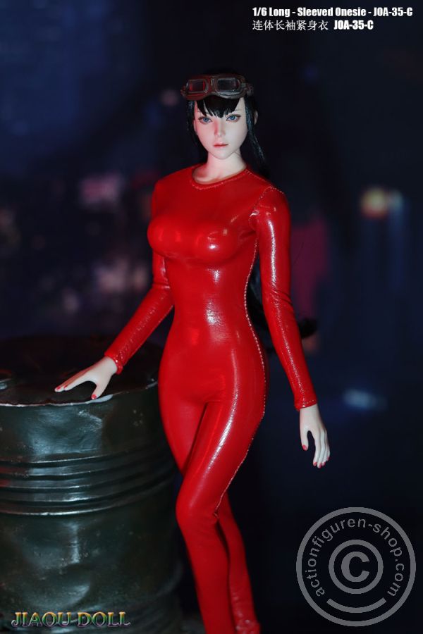 JOA-35C-01 Body Suit / Onesie - faux Leather - red