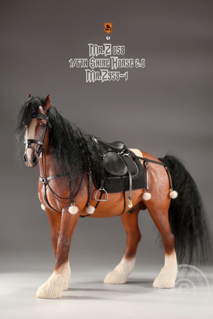 Shire Horse w/ Harness - brown