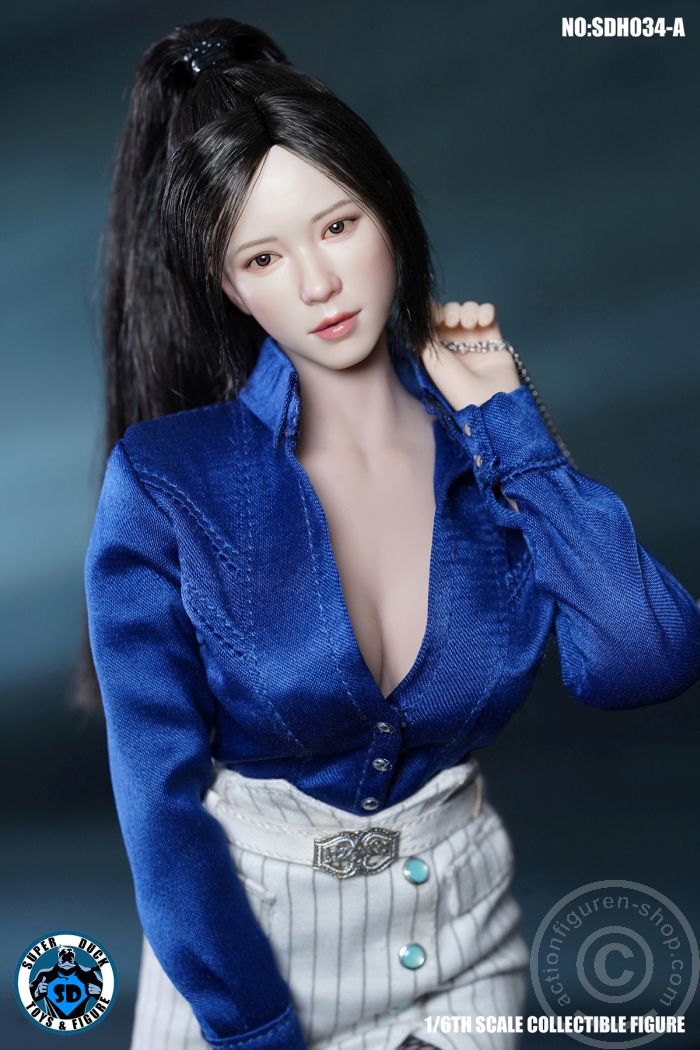 Female Head - black pinned up Hair Female Head - black pinned up Hair